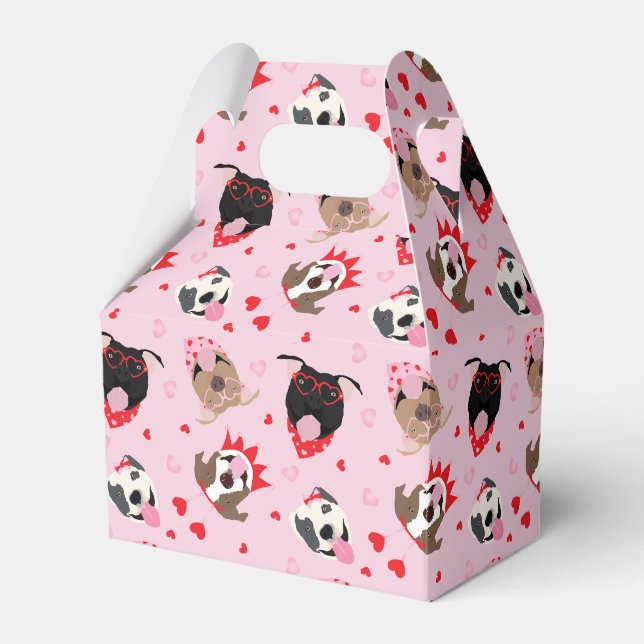 Happy Valentines Day American Pit Bull Terriers Favor Boxes (Front Side)