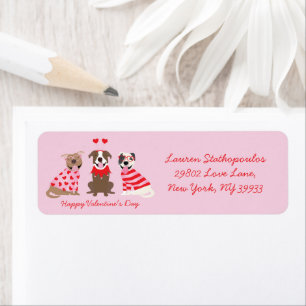 Happy Valentines Day American Pit Bull Terriers Label