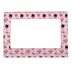 Happy Valentines Day American Pit Bull Terriers Magnetic Frame