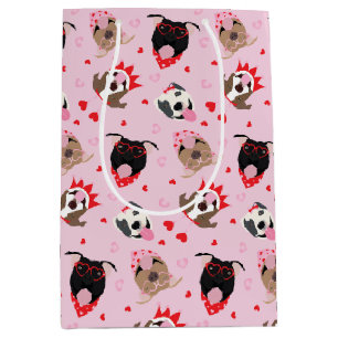 Happy Valentines Day American Pit Bull Terriers Medium Gift Bag