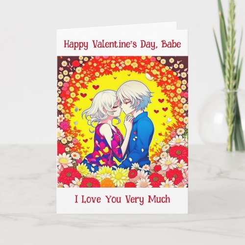 Happy Valentines Day  Anime Couple Card