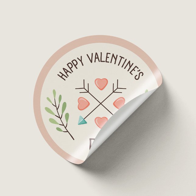 Happy Valentines day - Arrows Classic Round Sticker (Creator Uploaded)
