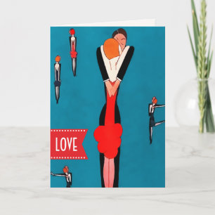 Happy Valentine's Day Art Deco Holiday Card