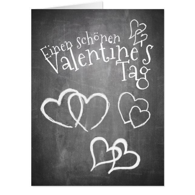 Happy Valentine's day auf einer Kreidetafel Card (Front)