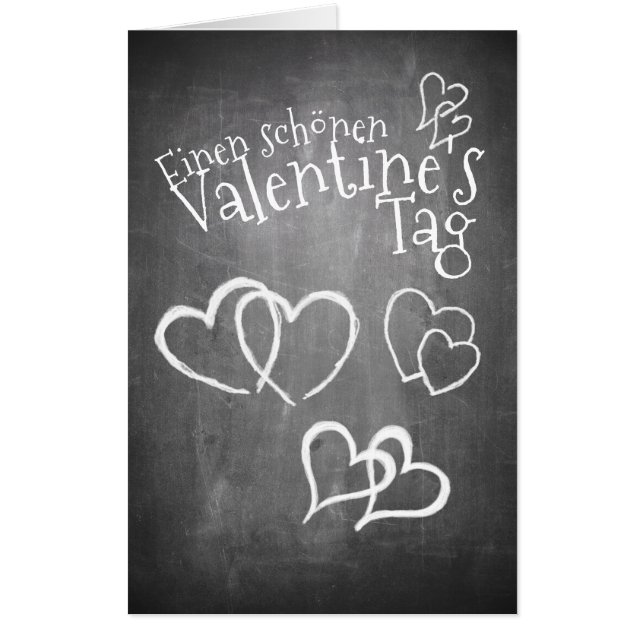Happy Valentine's day auf einer Kreidetafel Card (Front)