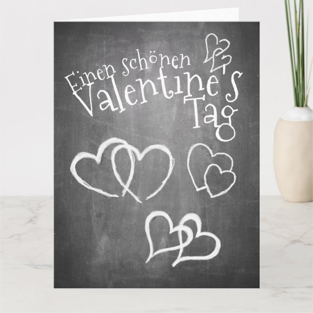 Happy Valentine's day auf einer Kreidetafel Card (Front)
