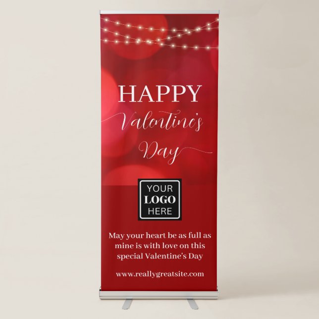 Happy Valentine's day Backdrop Retractable Banner (Front)