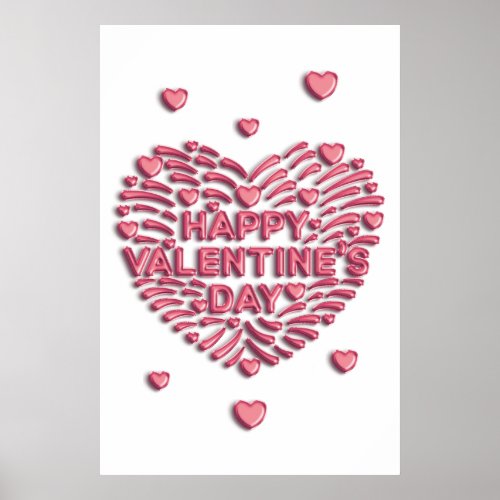 Happy Valentines Day Balloons Poster 24x36