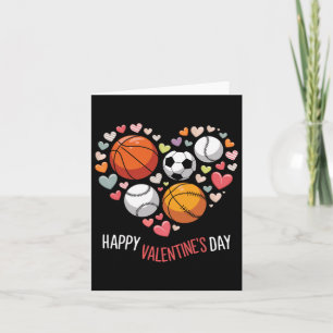 Happy Valentines Day Basketball Baseball Football  Card