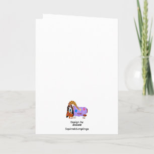 Happy Valentine's Day Basset Doggie Card