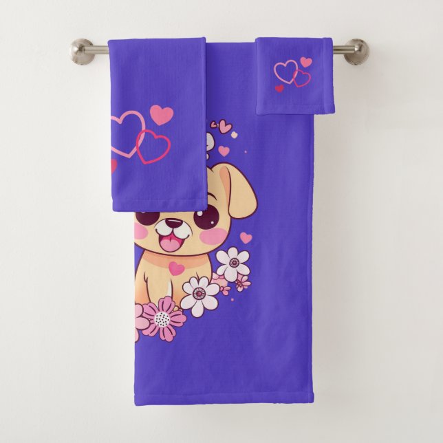 Happy Valentine's Day! Bath Towel Set (Insitu)