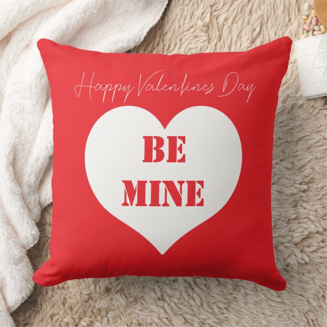 Happy Valentine's Day Be Mine Boyfriend Girlfriend Throw Pillow (Blanket)