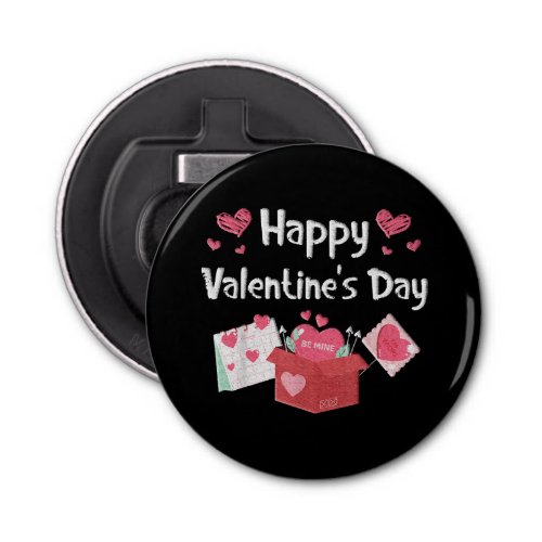 Happy Valentines Day Be Mine Cute Hearts Bottle Opener