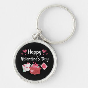 Happy Valentines Day Be Mine Cute Hearts Keychain