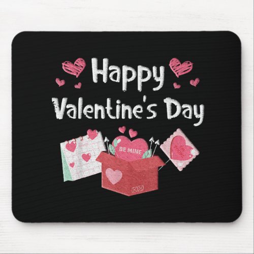 Happy Valentines Day Be Mine Cute Hearts Mouse Pad