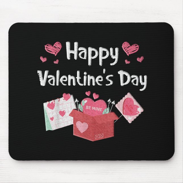 Happy Valentines Day Be Mine Cute Hearts Mouse Pad (Front)