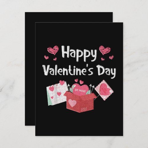 Happy Valentines Day Be Mine Cute Hearts Note Card