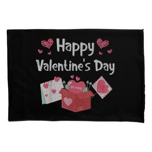 Happy Valentines Day Be Mine Cute Hearts Pillow Case