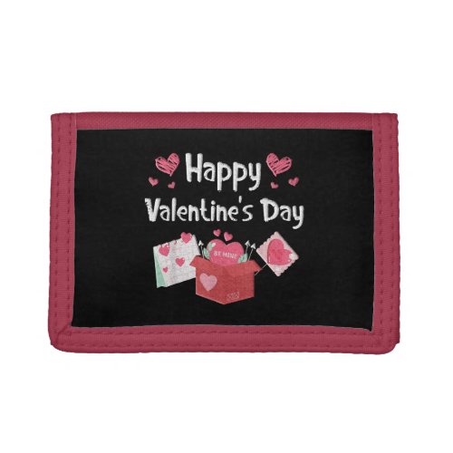 Happy Valentines Day Be Mine Cute Hearts Trifold Wallet