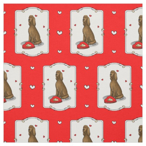 Happy Valentine's Day Be Mine Irish Setter (red 1) Fabric