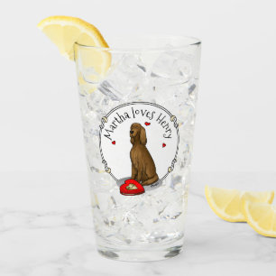 Happy Valentine's Day Be Mine Irish Setter (red 1) Glass