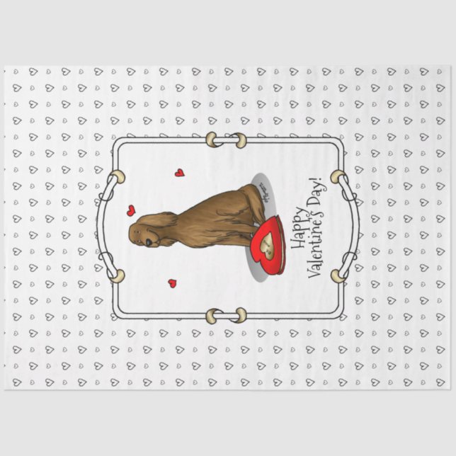 Happy Valentine's Day Be Mine Irish Setter (red 1) Tissue Paper (Front)