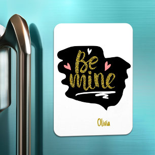 Happy Valentines Day   Be Mine Modern Cute Gift Magnet