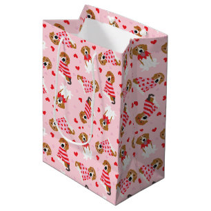 Happy Valentines Day Beagle Dogs Medium Gift Bag