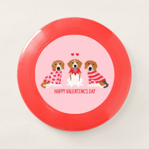 Happy Valentines Day Beagle Dogs Wham-O Frisbee