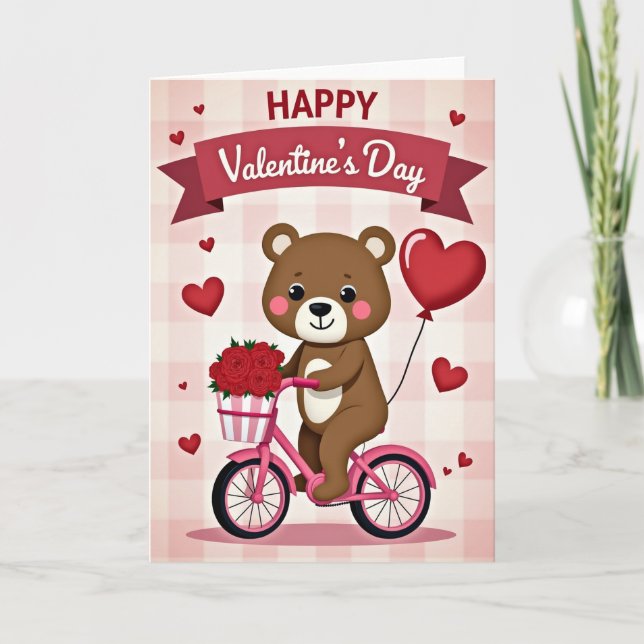 Happy Valentines Day Bear Love Card (Front)