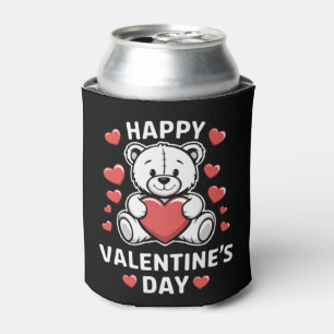 Happy Valentine's Day Bear vday Can Cooler