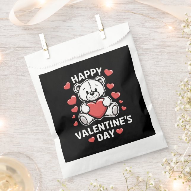 Happy Valentine's Day Bear vday  Favor Bag (Clipped)