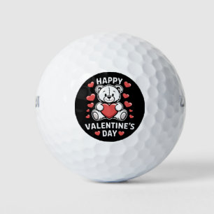 Happy Valentine's Day Bear vday  Golf Balls