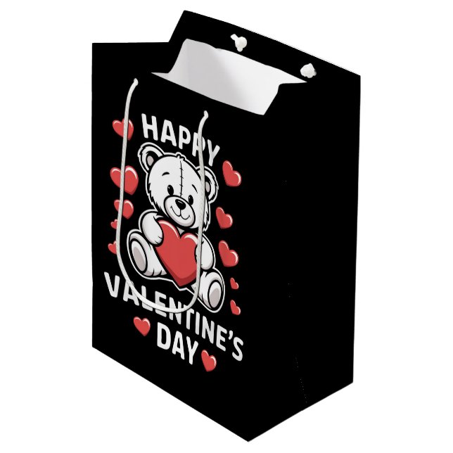 Happy Valentine's Day Bear vday  Medium Gift Bag (Front Angled)