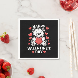 Happy Valentine's Day Bear vday Napkins