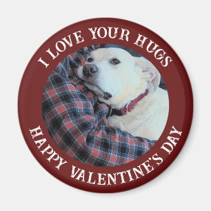 Happy Valentine's Day Best Daddy Cute Dog Photo Magnet