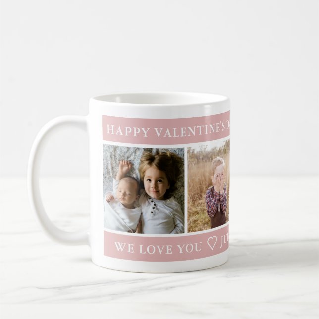 Happy Valentine's Day Best Mom Ever Custom Coffee Mug (Left)