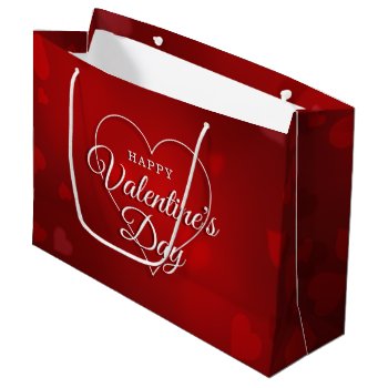 Happy Valentine's Day Big Heart Bokeh Large Gift Bag by decor_de_vous at Zazzle