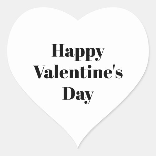 Happy Valentines Day Black white cute modern  Heart Sticker