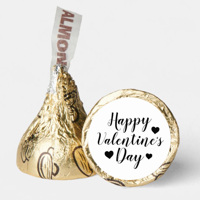 Happy Valentine's day Black White Hershey®'s Kisses® (Front)