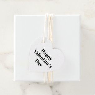 Happy Valentine's Day black white red cute heart Favor Tags