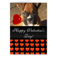Happy Valentine's Day Boxer dog hearts Card
