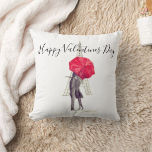 Happy Valentine's Day Boyfriend Girlfriend Modern Throw Pillow