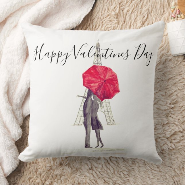 Happy Valentine's Day Boyfriend Girlfriend Modern Throw Pillow (Blanket)