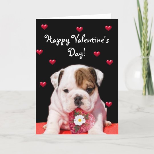 Happy Valentine's Day Bulldog greeting card | Zazzle.com