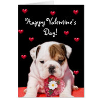 Happy Valentine's Day Bulldog greeting card