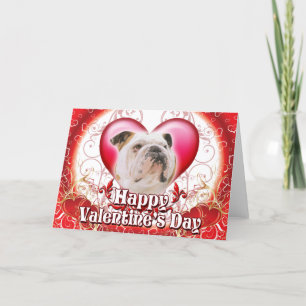 Happy Valentines Day Bulldog Holiday Card