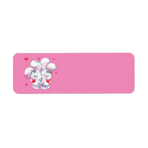 Happy Valentine's Day Bunnies Label