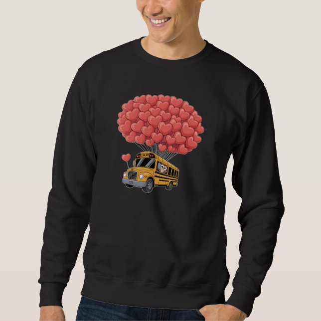 Happy Valentine's Day Bus with Owl Sweatshirt (Front)