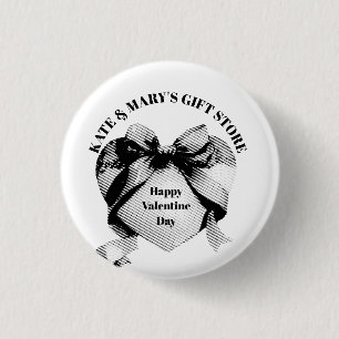 Happy Valentine's Day Business Name  Button